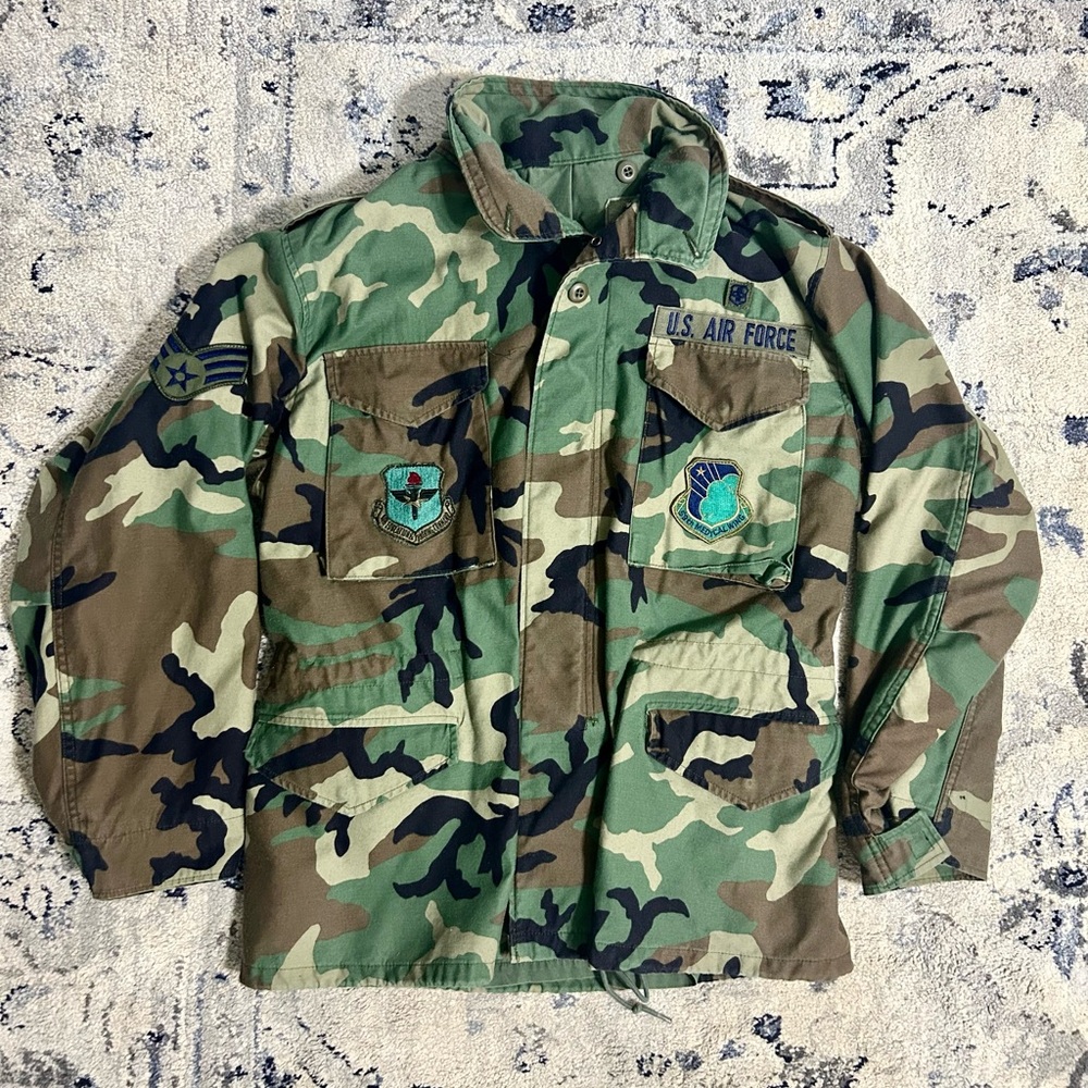 Vintage Military Air Force Camouflage Bomber Jacket